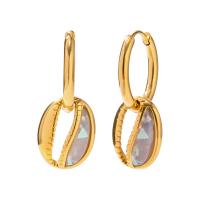 Stainless Steel Drop Earring, 304 Stainless Steel, with Opal, Vacuum Ion Plating, fashion jewelry & for woman, two different colored 