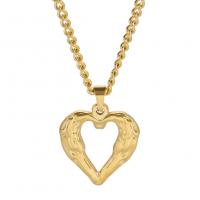 Stainless Steel Jewelry Necklace, 304 Stainless Steel, with 5cm extender chain, Heart, Vacuum Ion Plating, fashion jewelry & Unisex & hollow Approx 45 cm 