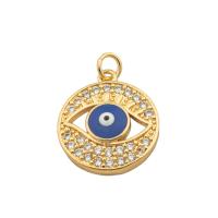 Fashion Evil Eye Pendant, Brass, high quality gold color plated, DIY & micro pave cubic zirconia Approx 0.3mm [