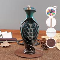 Incense Smoke Flow Backflow Holder Ceramic Incense Burner, Porcelain, handmade, for home and office & durable, blue [