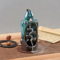 Incense Smoke Flow Backflow Holder Ceramic Incense Burner, Porcelain, half handmade, for home and office & durable [