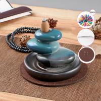 Incense Smoke Flow Backflow Holder Ceramic Incense Burner, Porcelain, half handmade, for home and office & durable 