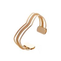 Iron Cuff Bangle, gold color plated, fashion jewelry & for woman, golden, 21mm, Inner Approx 60mm [