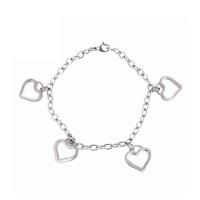 Stainless Steel Charm Bracelet, 304 Stainless Steel, Heart, fashion jewelry & for woman Approx 7.87 Inch [
