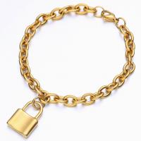 Stainless Steel Charm Bracelet, 304 Stainless Steel, Lock, fashion jewelry & for woman 23mm Approx 7.87 Inch 