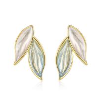 Brass Stud Earring, fashion jewelry & for woman & enamel, 13mm [