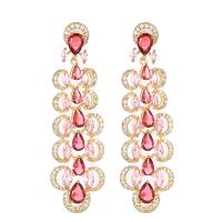 Cubic Zirconia Micro Pave Brass Earring, with Cubic Zirconia, plated, fashion jewelry & micro pave cubic zirconia & for woman [