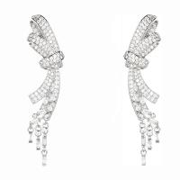 Cubic Zirconia Micro Pave Brass Earring, Bowknot, real gold plated, fashion jewelry & micro pave cubic zirconia & for woman [