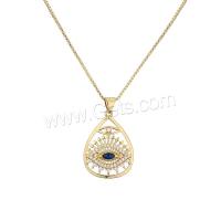 Cubic Zircon Micro Pave Brass Necklace, with 5cm extender chain & micro pave cubic zirconia cm [