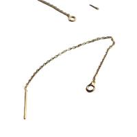 Brass Earring thread, real gold plated, DIY 75mm [