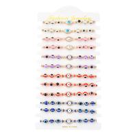 Evil Eye Jewelry Bracelet, Zinc Alloy, with Glass Beads & Polyester Cord, Bohemian style & for woman & with rhinestone, mixed colors Approx 7-11 Inch 