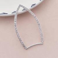 Hair Band Findings, Zinc Alloy, silver color plated, DIY & with rhinestone 