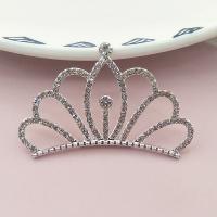 Hair Band Findings, Zinc Alloy, Crown, silver color plated, DIY & with rhinestone 