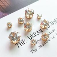 Hair Stick Findings, Zinc Alloy, gold color plated, DIY & micro pave cubic zirconia 