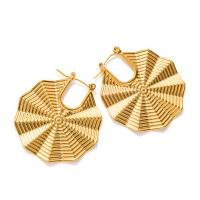 Stainless Steel Hoop Earring, 304 Stainless Steel, Vacuum Ion Plating, fashion jewelry & for woman, golden 
