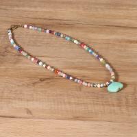 Gemstone Necklaces, ​Amazonite​, with Gemstone, fashion jewelry & for woman, mixed colors Approx 45 cm 