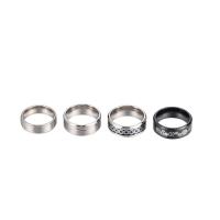 304 Stainless Steel Ring Set, plated, 4 pieces & fashion jewelry & for man [