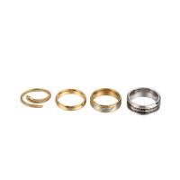304 Edelstahl Ring Set, plattiert, 4 Stück & Modeschmuck & für den Menschen, verkauft von setzen