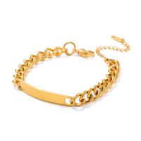 Stainless Steel Chain Bracelets, 304 Stainless Steel, Vacuum Ion Plating, fashion jewelry & Unisex golden [