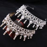 Bridal Tiaras, Zinc Alloy, with Crystal & Plastic Pearl, fashion jewelry & for woman & with rhinestone Inner Approx 160mm 