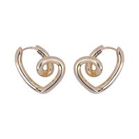 Brass Lever Back Earring, Heart, plated, fashion jewelry, golden [