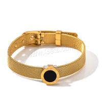 Stainless Steel Bangle, 316L Stainless Steel, with Acrylic, Vacuum Ion Plating, fashion jewelry & for woman, golden 