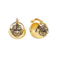 Brass Lever Back Earring, Round, plated, fashion jewelry, golden [