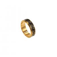 Stainless Steel Finger Ring, 316L Stainless Steel, 18K gold plated, fashion jewelry & Unisex golden [