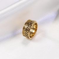 Stainless Steel Finger Ring, 316L Stainless Steel, 18K gold plated, fashion jewelry & for man, golden 