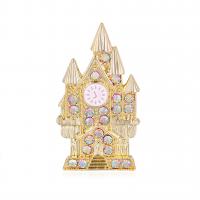 Rhinestone Zinc Alloy Brooch, gold color plated, fashion jewelry & for woman & enamel & with rhinestone, multi-colored 