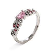 Rhinestone Zinc Alloy Finger Ring, silver color plated, fashion jewelry & for woman & with rhinestone 18*6mm [