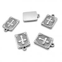 Stainless Steel Cross Pendants, 304 Stainless Steel, Rectangle, polished, vintage & fashion jewelry & Unisex, original color [