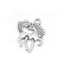 Zinc Alloy Jewelry Pendants, Unicorn, antique silver color plated, vintage & DIY Approx [