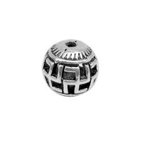 Zinc Alloy Spacer Beads, Round, antique silver color plated, vintage & DIY & hollow [