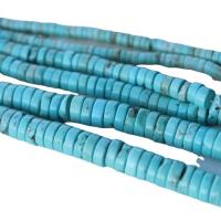 Natural Turquoise Beads, Flat Round, polished, DIY blue [
