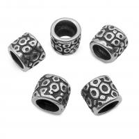 Stainless Steel Large Hole Beads, 304 Stainless Steel, Column, vintage & DIY & machine polishing, original color 