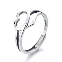 Sterling Silver Finger Ring, 925 Sterling Silver, Heart, Antique finish, fashion jewelry & for woman, 10mm 
