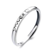 Sterling Silver Finger Ring, 925 Sterling Silver, Antique finish, fashion jewelry & for woman, 2.6mm 