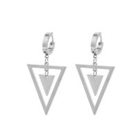 Stainless Steel Drop Earring, 304 Stainless Steel, Triangle, fashion jewelry & for man 