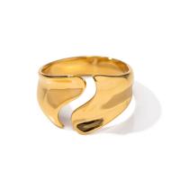Stainless Steel Finger Ring, 304 Stainless Steel, Vacuum Ion Plating, fashion jewelry & for woman, golden [