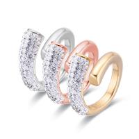 Rhinestone Stainless Steel Finger Ring, 316L Stainless Steel, Vacuum Ion Plating & for woman & with rhinestone [