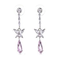 Cubic Zirconia Micro Pave Brass Earring, Butterfly, plated, micro pave cubic zirconia & for woman [