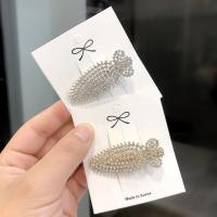 Alligator Hair Clip, Zinc Alloy, Carrot, plated & for woman & with rhinestone [