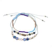 Wrap Bracelets, Crystal, with Seedbead & Natural Stone & Polyester Cord, multilayer & folk style & for woman Approx 6-11 Inch 