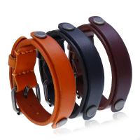 Cowhide Bracelets, with Zinc Alloy, plated, punk style & for man 18mm Approx 10.2 Inch 