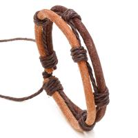 Cowhide Bracelets, with Linen, vintage & Unisex Approx 6.7-7 Inch [