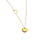 Titanium Steel Jewelry Necklace, with 2inch extender chain, Heart, real gold plated, fashion jewelry & for woman & hollow Approx 15.7 Inch [