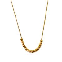 Титан ожерелье ювелирных изделий, титан, с 2inch наполнитель цепи, форма боба, плакированный настоящим золотом, змея цепи & Женский, длина:Приблизительно 15.7 дюймовый, продается PC[