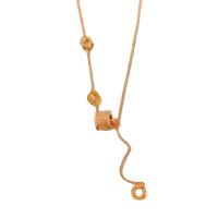 Titan Schmuck Halskette, Titanstahl, mit Verlängerungskettchen von 2inch, Vakuum-Ionen-Beschichtung, für Frau & mit Strass, keine, Länge:ca. 15.7 ZollInch, verkauft von PC[