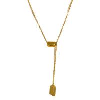 Титан ожерелье ювелирных изделий, титан, форма боба, плакированный настоящим золотом, ювелирные изделия моды & Женский, длина:Приблизительно 15.7 дюймовый, продается PC[